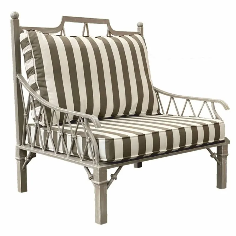Casa Padrino Sillón Art Nouveau de Lujo Gris / Blanco - Sillón para Hotel y Jardín Mega-Angebot