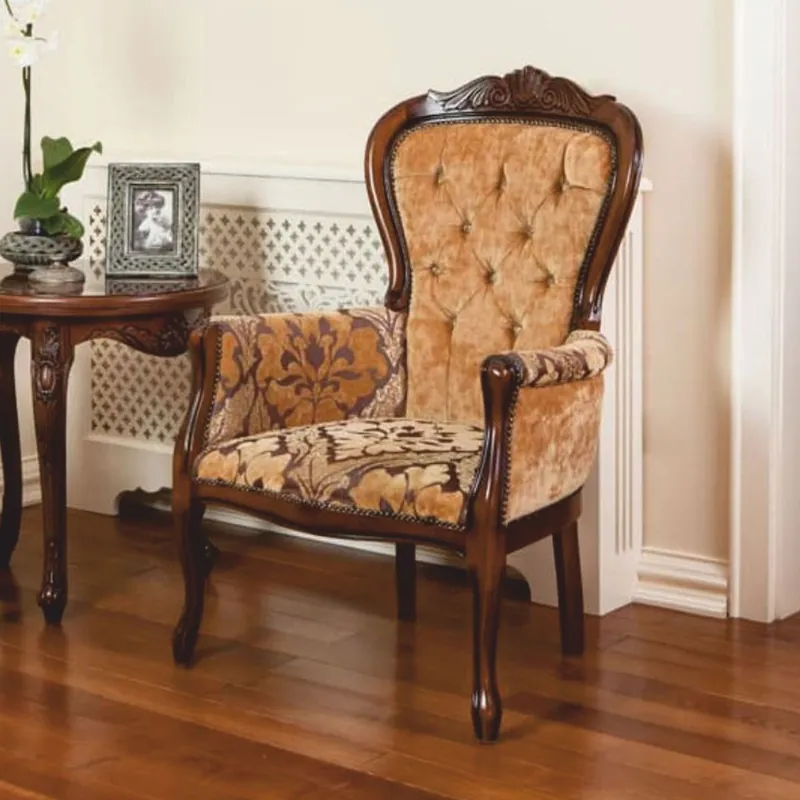 Casa Padrino sillón barroco de lujo beige / marrón oscuro - Muebles de estilo barroco Preis Gesenkt