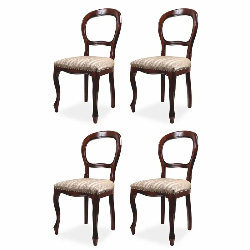 Neu Casa Padrino conjunto de 4 sillas de comedor barrocos de lujo oro / marrón oscuro - Muebles barrocos