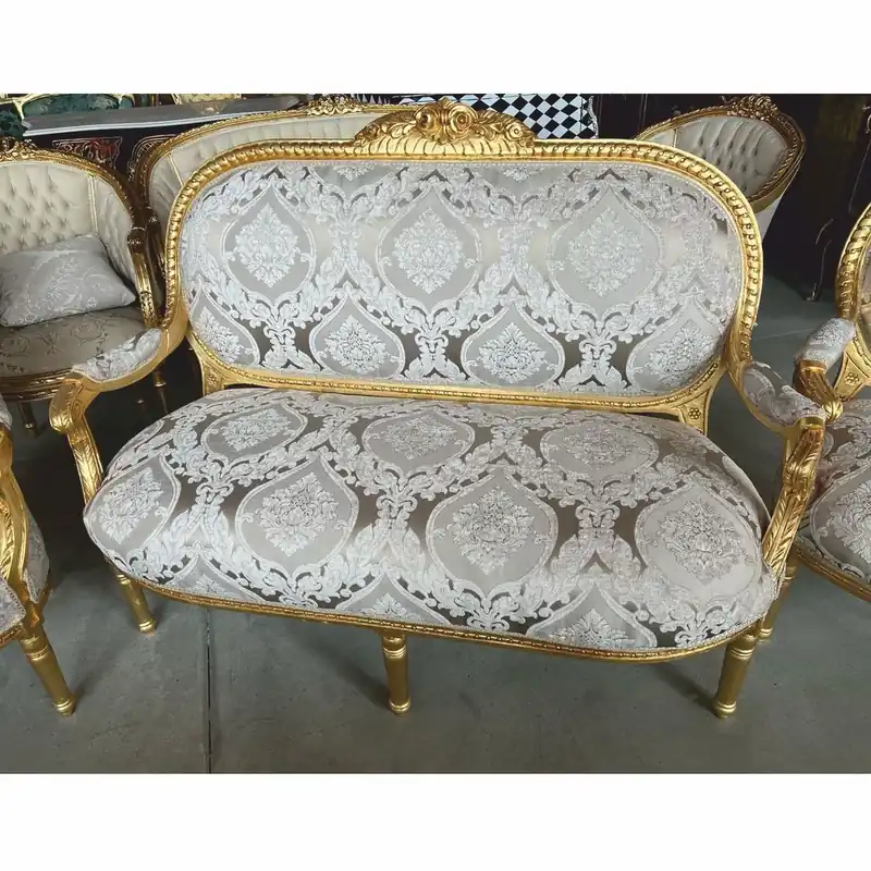 Angebot Casa Padrino Sofá Barroco de 2 plazas Gris / Oro 150 cm - Muebles Barrocos