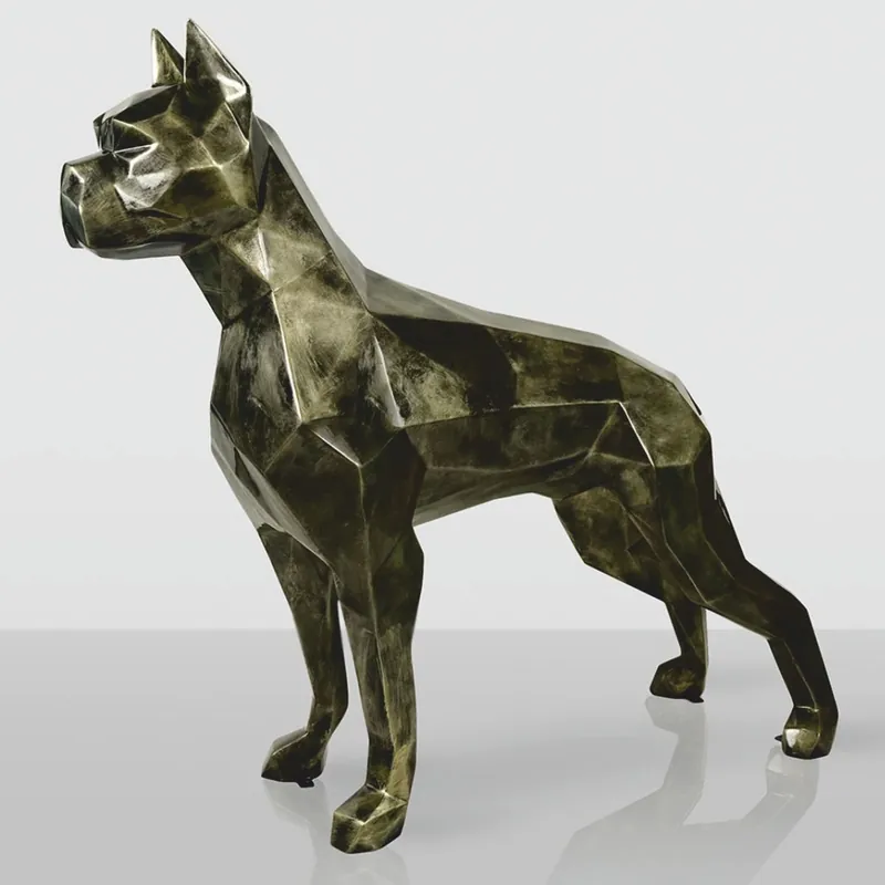 Casa Padrino escultura decorativa XXL perro boxer oro antiguo 190 cm - Enorme figura de jardín Knallerangebot