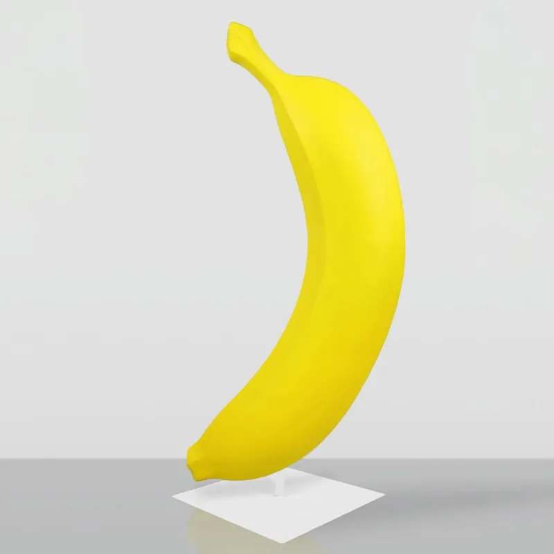 Letzte Chance Casa Padrino plátano decorativo XXL con soporte amarillo / blanco A. 170 cm - Decoración de jardín