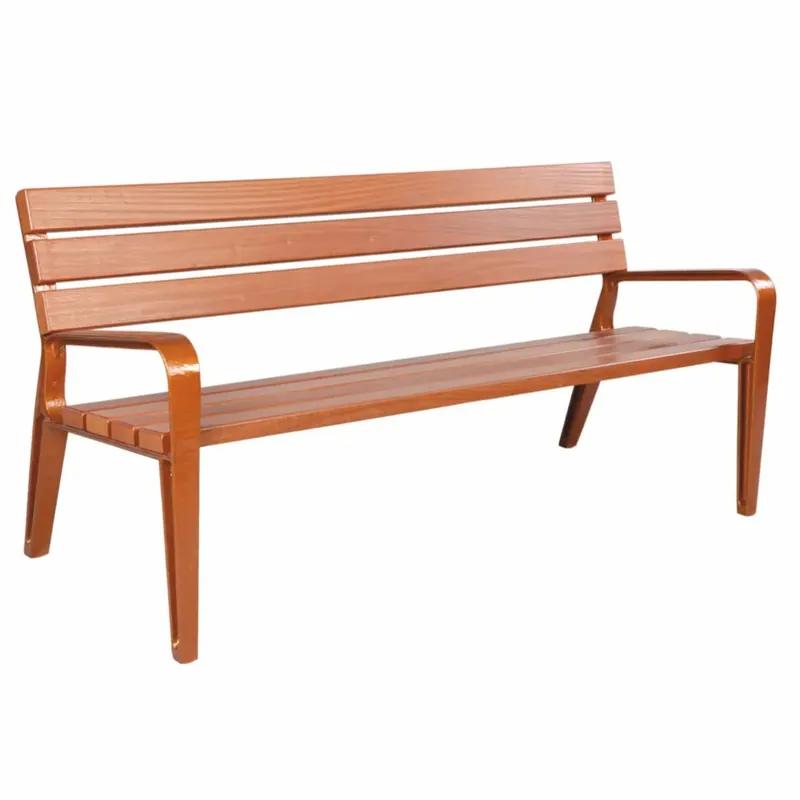 Nur Heute Casa Padrino banco de parque - Banco urbano con respaldo y reposabrazos marrón 180 cm