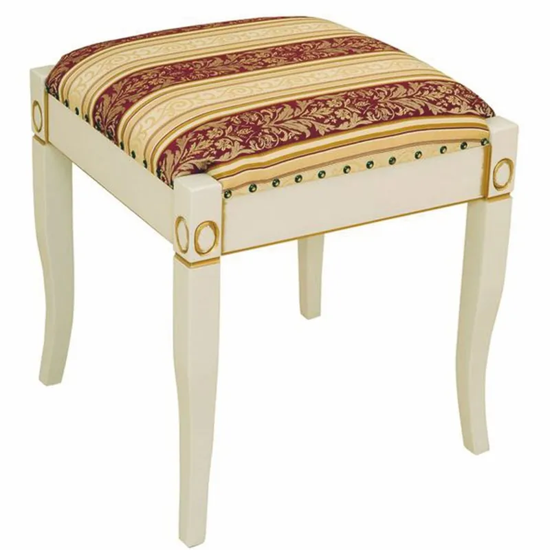 Casa Padrino Taburete Barroco de Lujo Rojo Burdeos / Crema / Blanco / Oro - Muebles Barrocos Begrenztes Angebot