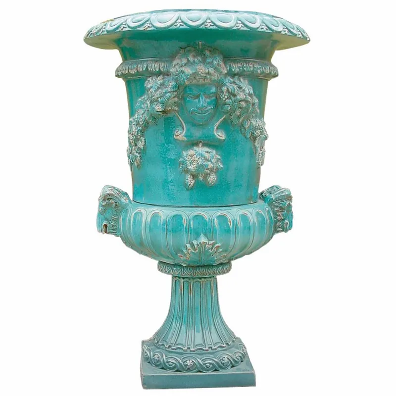 Casa Padrino maceta de cerámica barroco de lujo de decoración de jardín verde antiguo Ø 102 x A. 162 cm Begrenztes Angebot