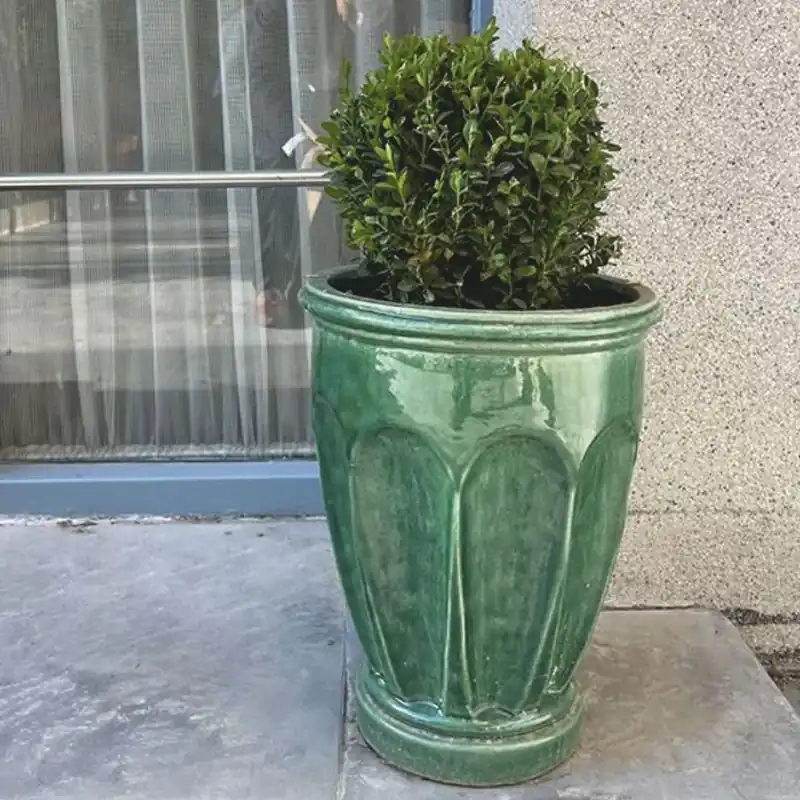 Finale Aktion Casa Padrino maceta de cerámica de lujo verde Ø 65 x A. 61 cm - Decoración para Hoteles y Jardines