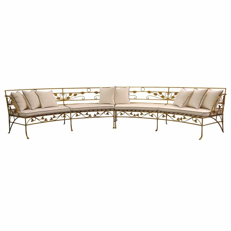 Schnäppchen Casa Padrino Sofá Art Nouveau de Lujo Oro / Crema 435 cm - Sofá para Hotel y Jardín