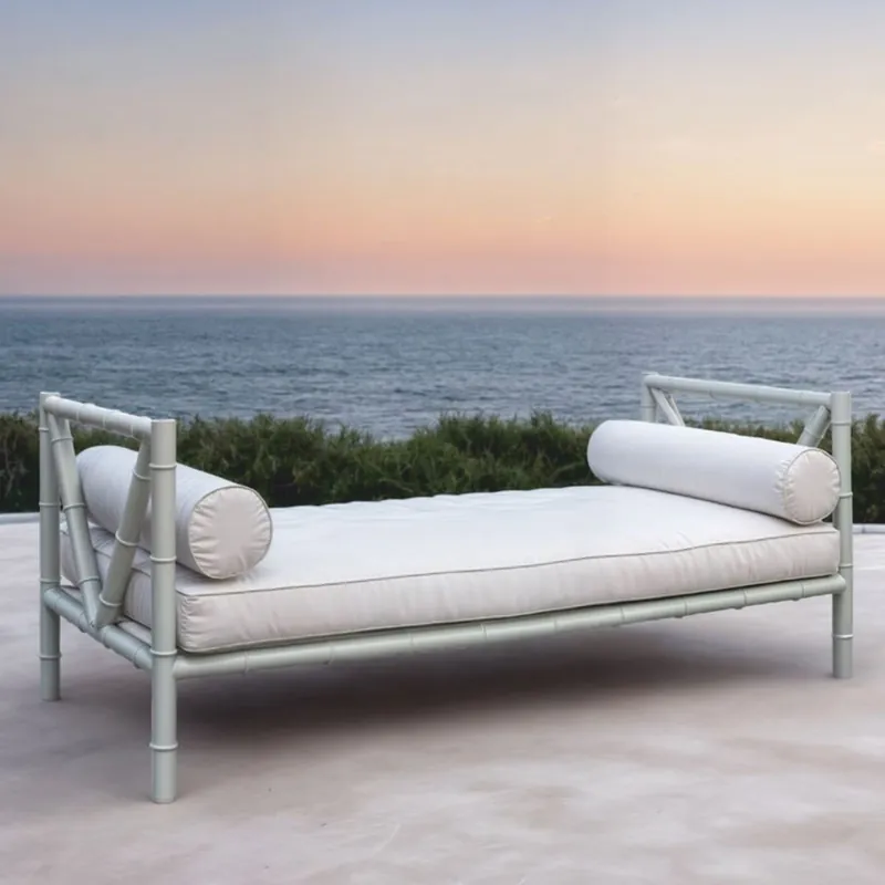 Casa Padrino sofá de lujo de hierro forjado gris / blanco 200 cm - Sofá para hotel y jardín Billig