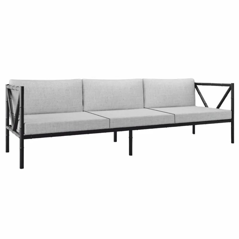 Casa Padrino sofá de lujo de hierro forjado negro / gris 280 cm - Sofá para hotel y jardín Bestpreis