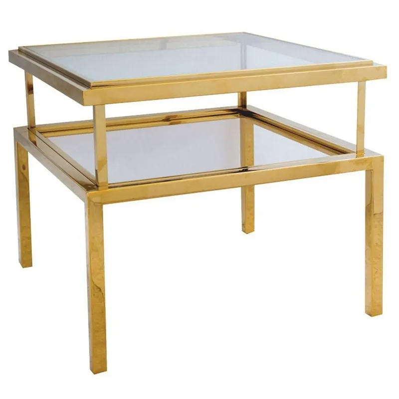 Preisknaller Casa Padrino Mesa Auxiliar de Lujo Oro A. 55 cm - Muebles de Salón