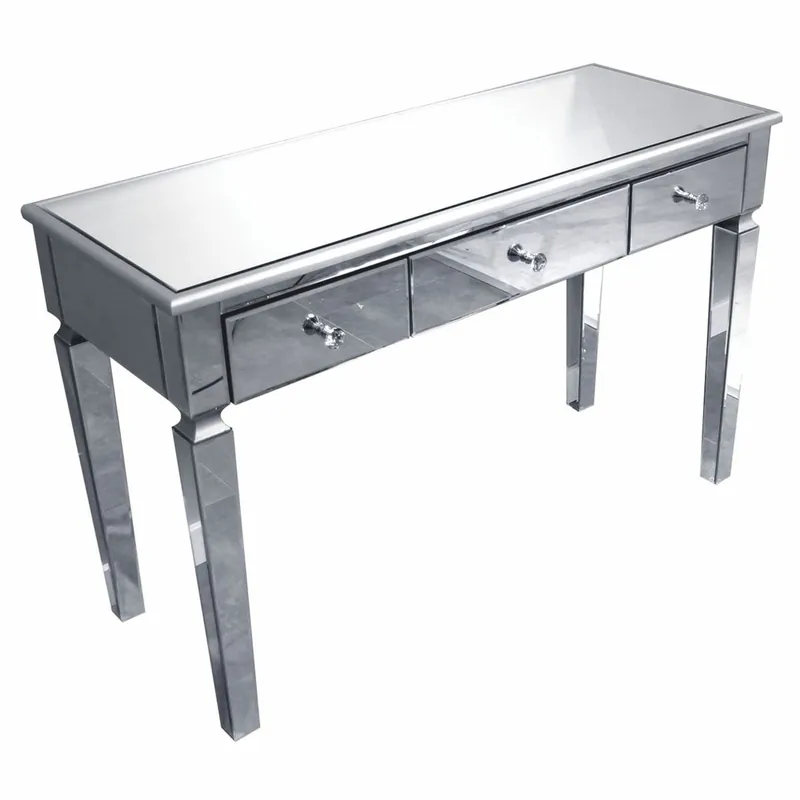 Neu Casa Padrino consola de lujo con 3 cajones 120 cm - Consola con espejo y tablero de vidrio