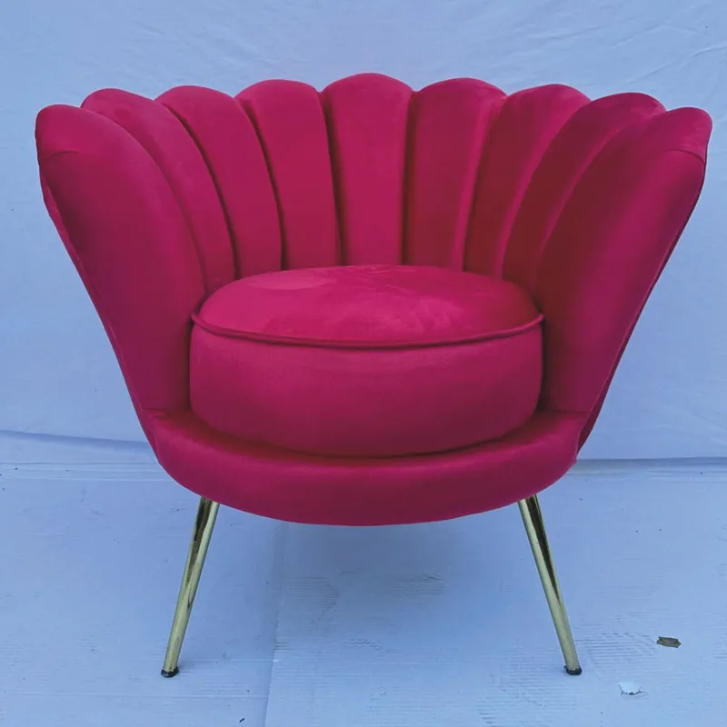 Nur Heute Casa Padrino Sillón de Diseño de Lujo Rojo Burdeos / Oro - Muebles de Lujo