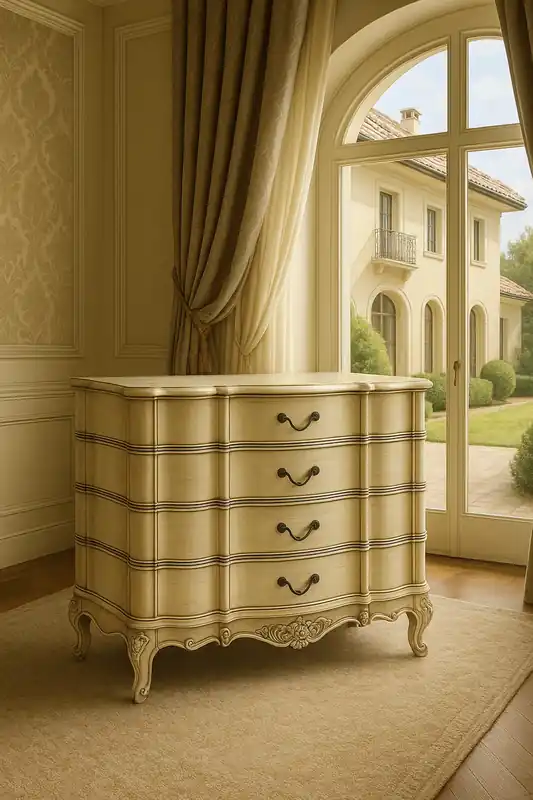 Casa Padrino Cómoda Barroca de Lujo con 4 Cajones Crema 107 cm - Muebles Barrocos Echt