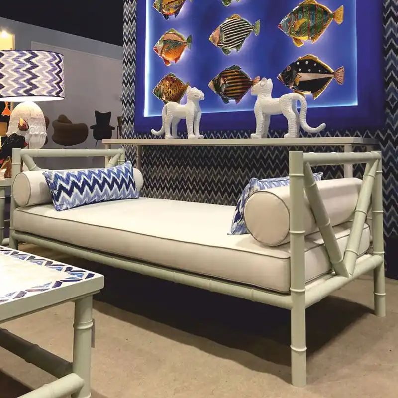 Sichere Zahlung Casa Padrino sofá de lujo de hierro forjado gris / beige 200 cm - Sofá para hotel y jardín