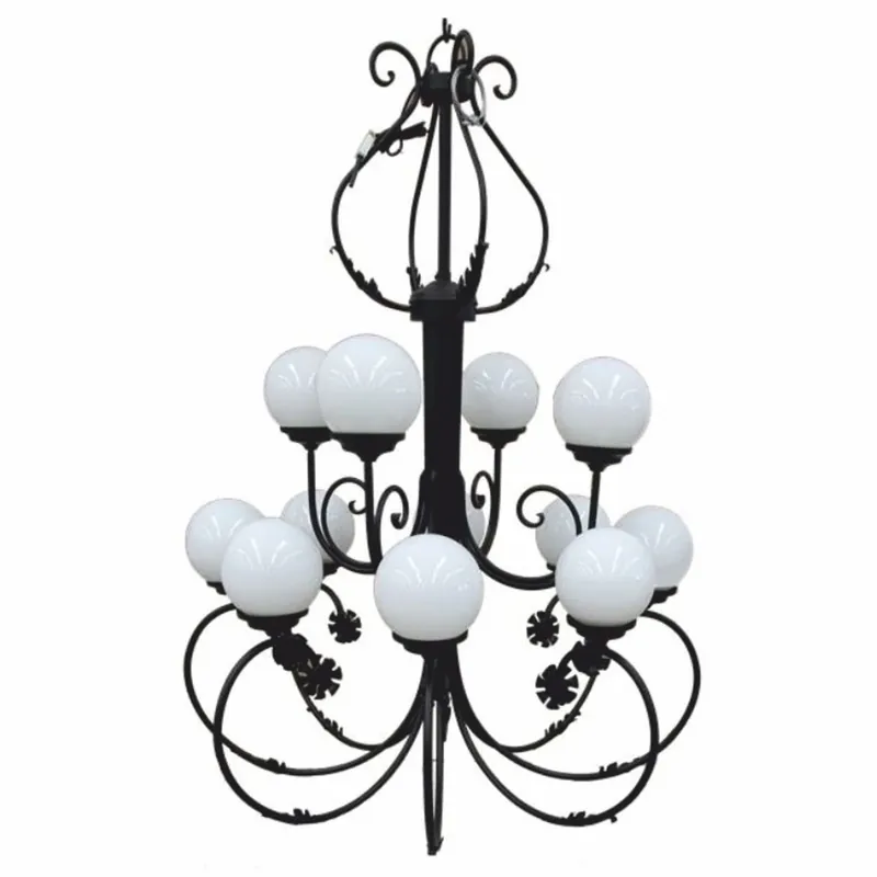 Casa Padrino lámpara de araña barroco de lujo de hierro forjado negro / blanco Ø 110 x A. 155 cm Top-Angebot