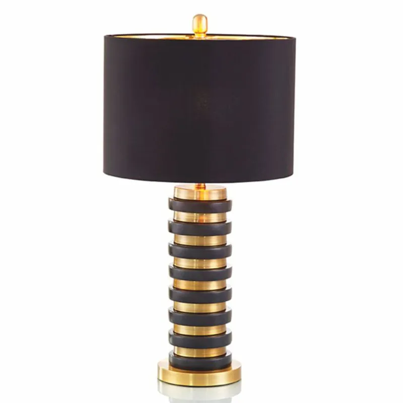 Billig Casa Padrino Lámpara de Mesa de Lujo Latón / Negro A. 65 cm - Lámparas de Lujo