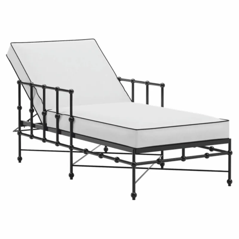 Casa Padrino Tumbona de Jardín de Lujo con Reposabrazos Blanco / Negro 198 cm - Muebles de Hotel y Jardín Jetzt Bestellen