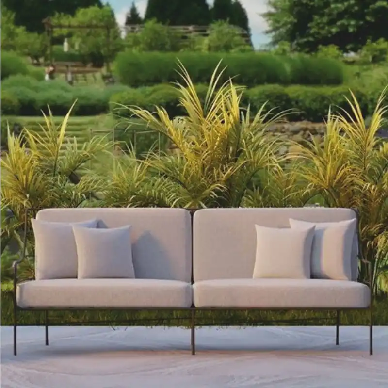 Direkt Vom Hersteller Casa Padrino sofá de lujo de hierro forjado negro / gris 210 cm - Sofá para hotel y jardín