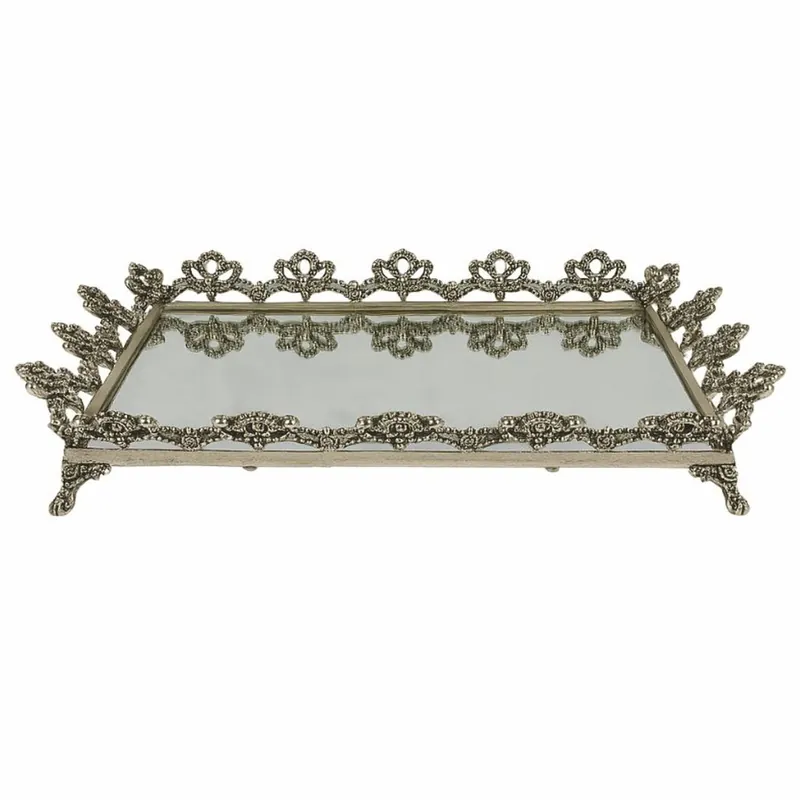 Casa Padrino bandeja barroco plata 50 cm - Accesorios de catering de estilo barroco Echt