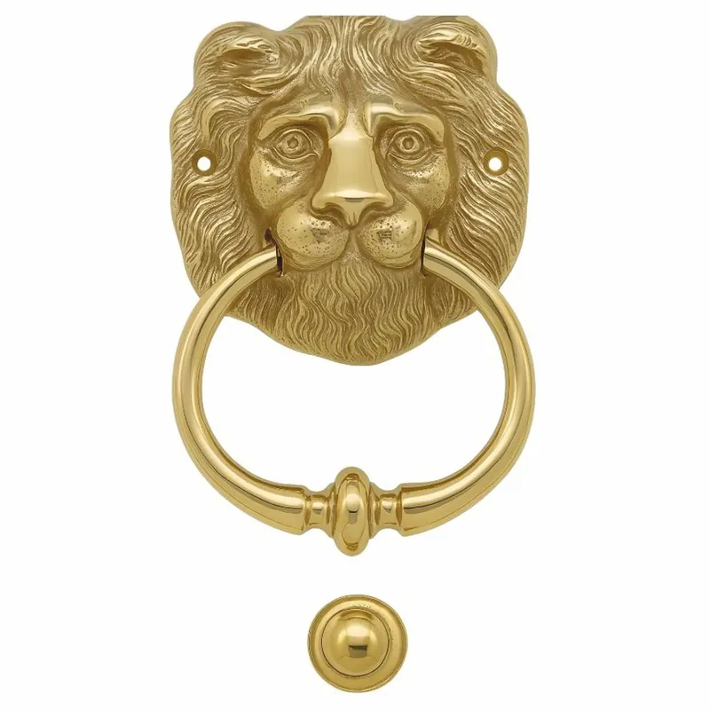 Saisonangebot Casa Padrino aldaba barroco león latón A. 15 cm - Accesorios barrocos para el hogar