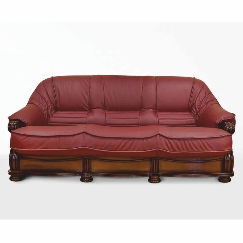 Rabatt Casa Padrino sofá barroco de lujo de cuero rojo burdeos / marrón 220 cm - Muebles barrocos
