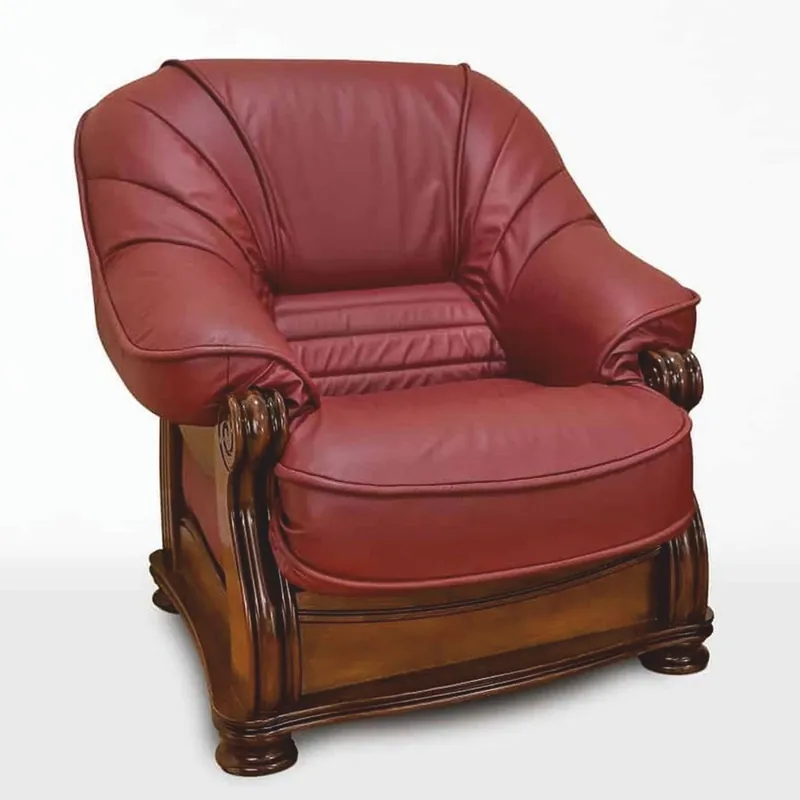 Casa Padrino Sillón Barroco de Lujo de Cuero Rojo Burdeos / Marrón - Muebles Barrocos Beliebt