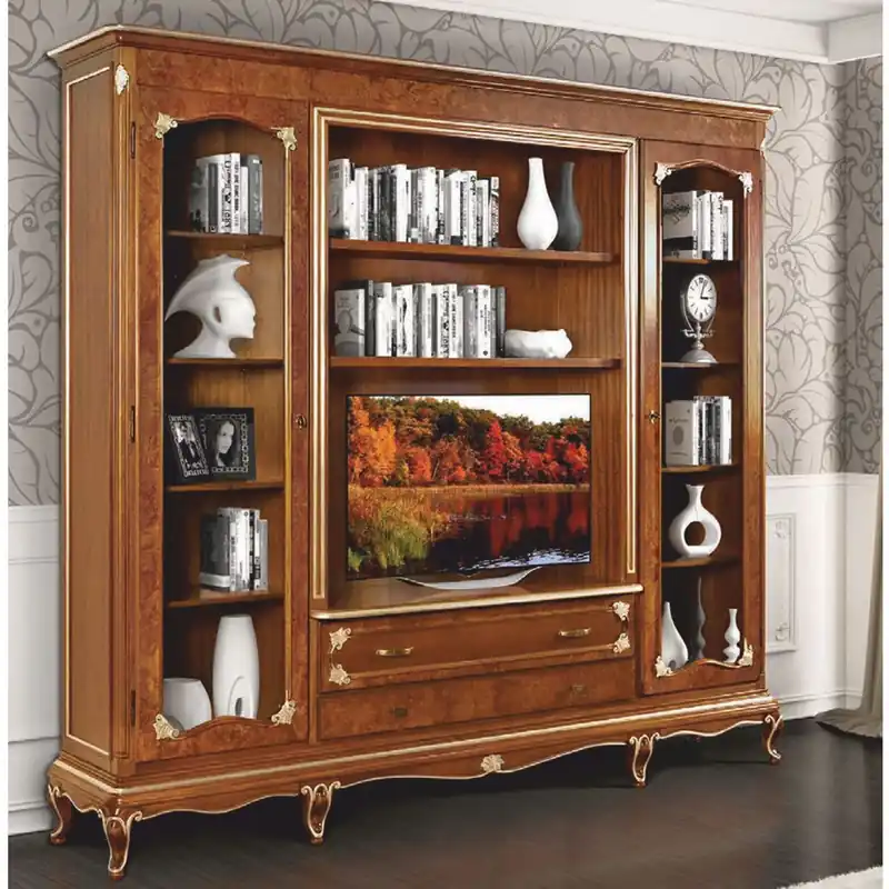 Casa Padrino armario de libros barroco de lujo marrón / oro 250 x A. 227 cm - Hecho en Italia Schnäppchen