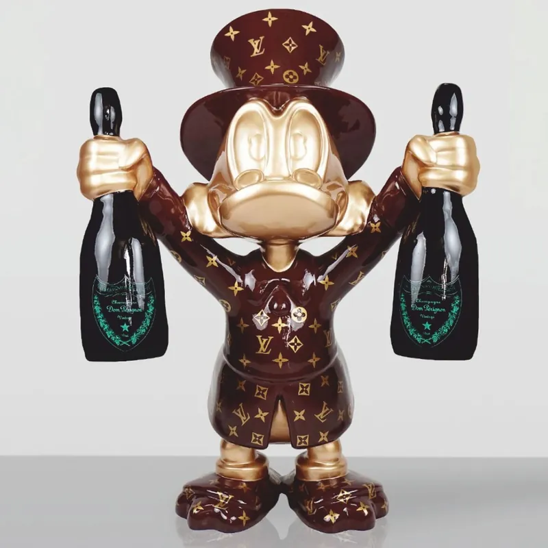 Bestseller Casa Padrino escultura decorativa XXL pato marrón / oro / negro A. 170 cm - Figura decorativa grande