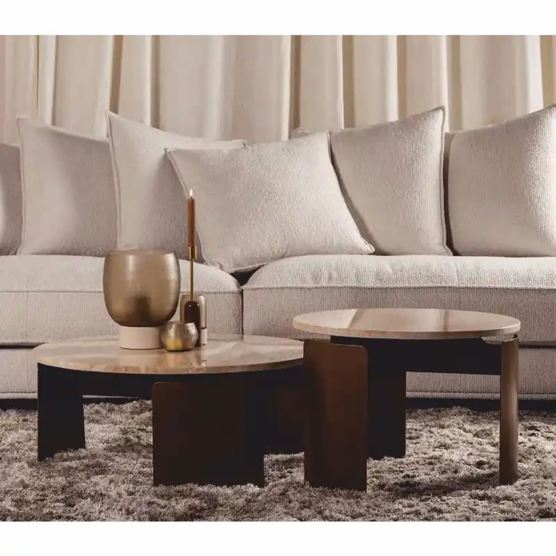 Jetzt Bestellen Casa Padrino conjunto de mesa de centro de lujo beige / marrón - Muebles para hoteles y salas de estar