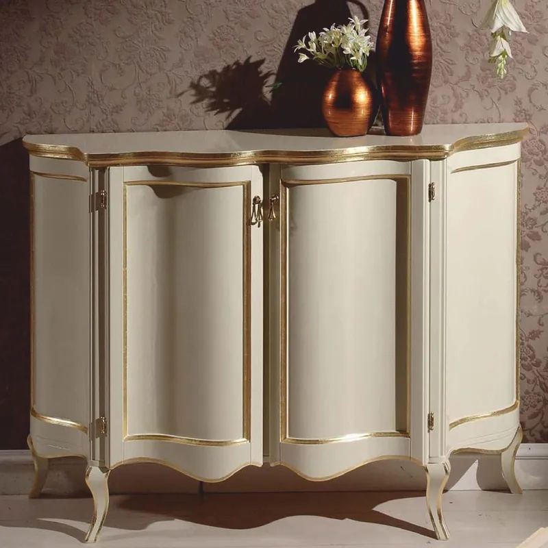 Casa Padrino Aparador Barroco de Lujo Crema / Oro 124 cm - Muebles Barrocos - Hecho en Italia Must-Have