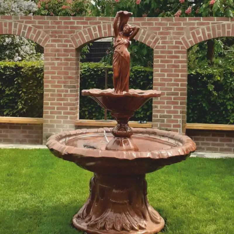 Preis Gesenkt Casa Padrino fuente Art Nouveau mujer con florero marrón Ø 155 x Al. 215 cm