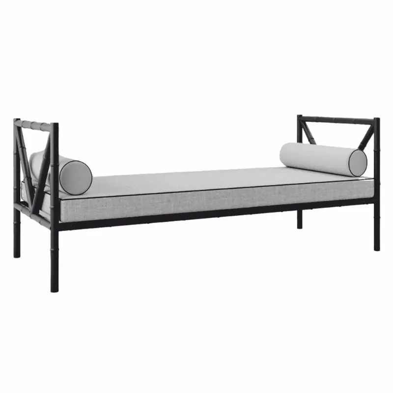 Mega-Angebot Casa Padrino sofá de lujo de hierro forjado negro / gris 200 cm - Sofá para hotel y jardín
