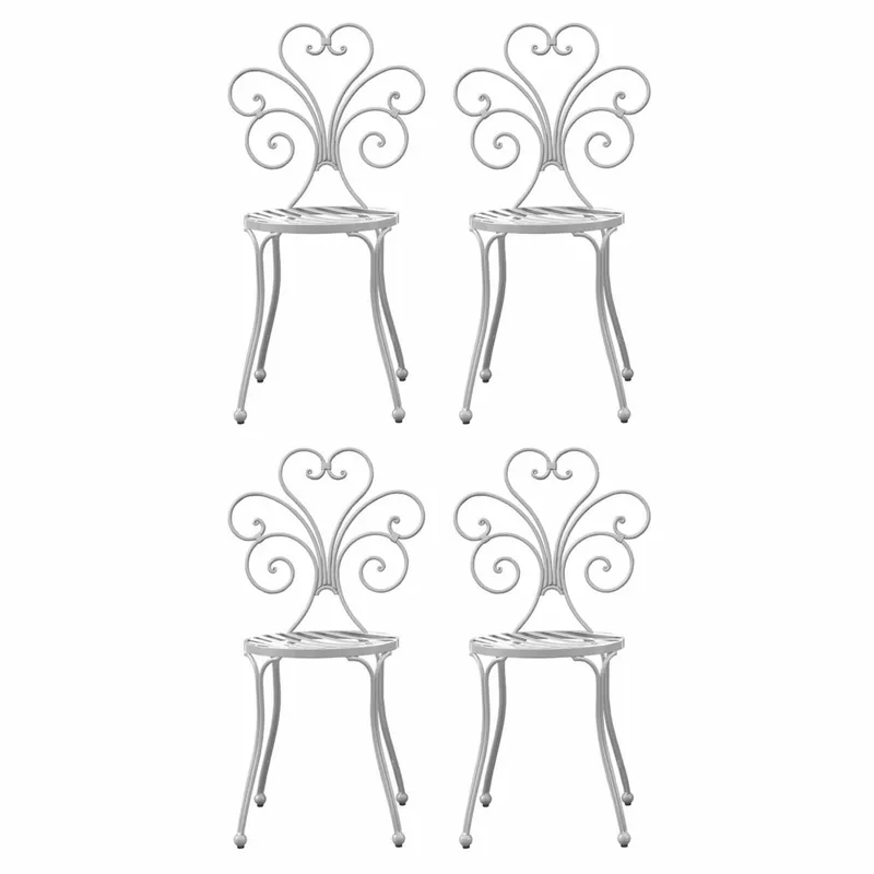 Schneller Versand Casa Padrino conjunto de 4 sillas de jardín Art Nouveau gris A. 89 cm - Muebles de jardín