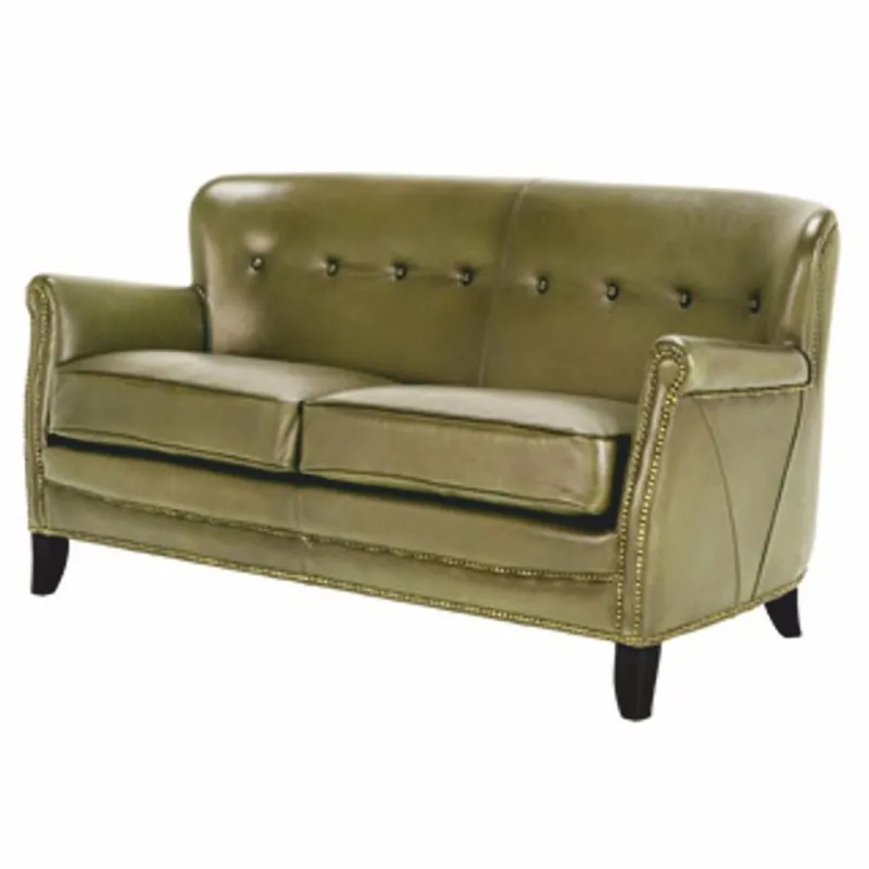 Heißes Angebot Casa Padrino sofá de lujo de cuero genuino verde / negro 200 cm - Muebles de piel