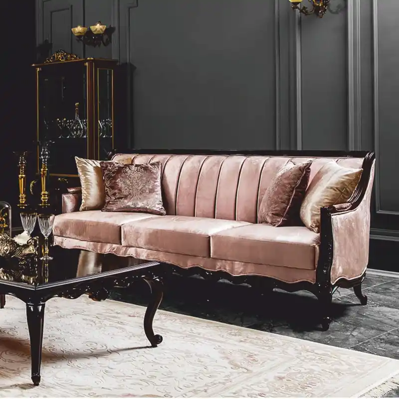 Casa Padrino Sofá Barroco de Lujo Rosa / Marrón Oscuro 229 cm - Muebles Barrocos Angebot