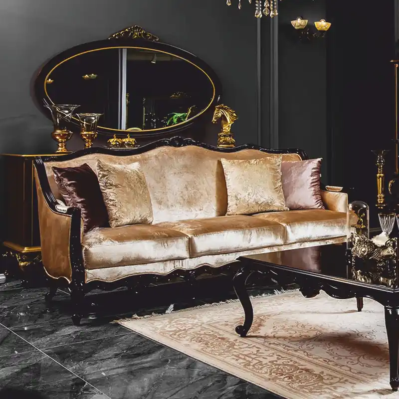 Casa Padrino Sofá Barroco de Lujo Oro / Marrón Oscuro 225 cm - Muebles Barrocos Top-Angebot