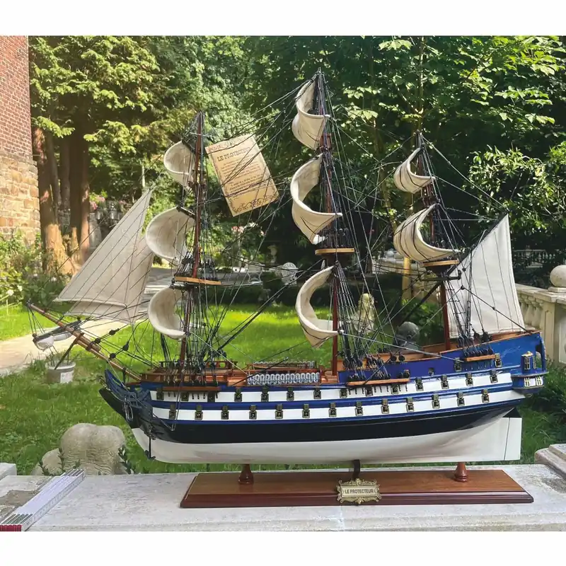Super-Preis Casa Padrino Barco Decorativo Le Protecteur 94 cm - Barco de Madera Hecho a Mano