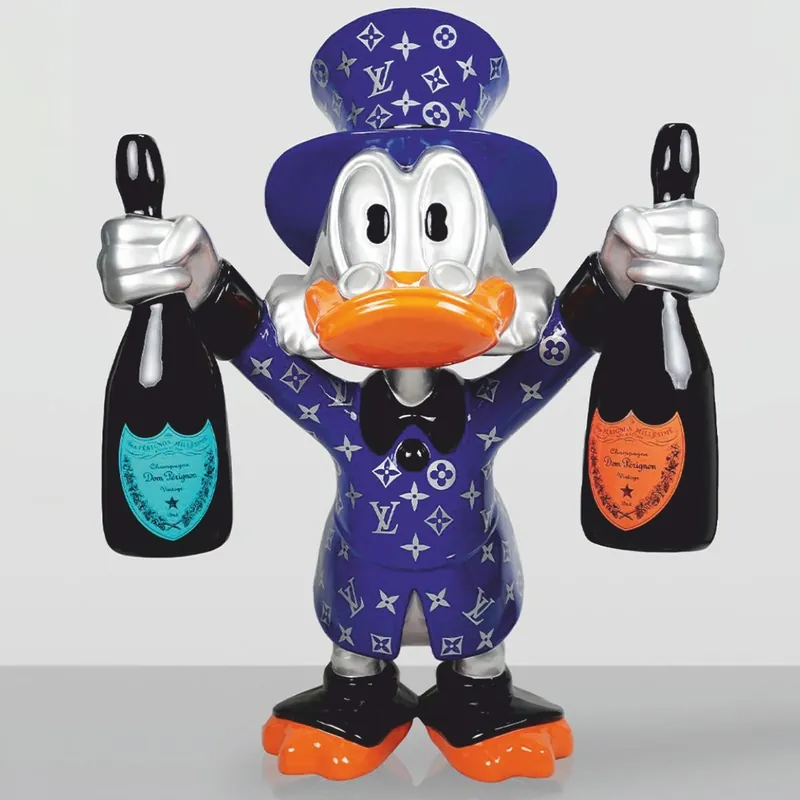 Top-Angebot Casa Padrino escultura decorativa XXL pato azul / plata / negro A. 170 cm - Figura decorativa grande