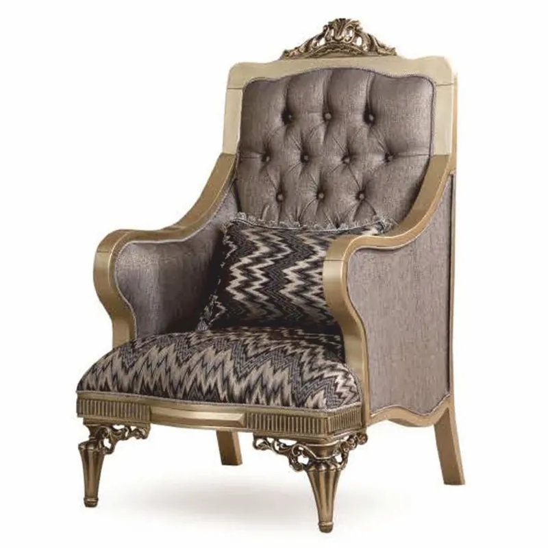 Casa Padrino sillón barroco de lujo gris / oro A. 122 cm - Muebles Barrocos Aktuell