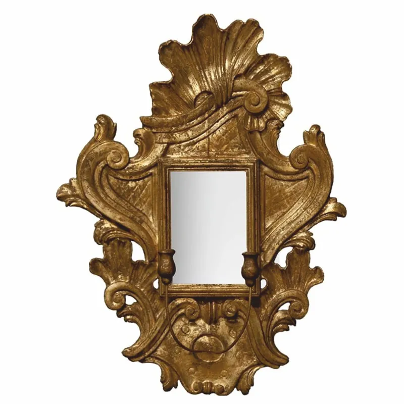 Neue Kollektion Casa Padrino Espejo Barroco de Lujo con Candelabro Oro Antiguo Al. 85 cm - Hecho en Italia