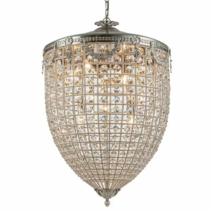 Expressversand Casa Padrino araña de luces de cristal barroco plata Ø 60 x A. 85 cm - Luces barrocos