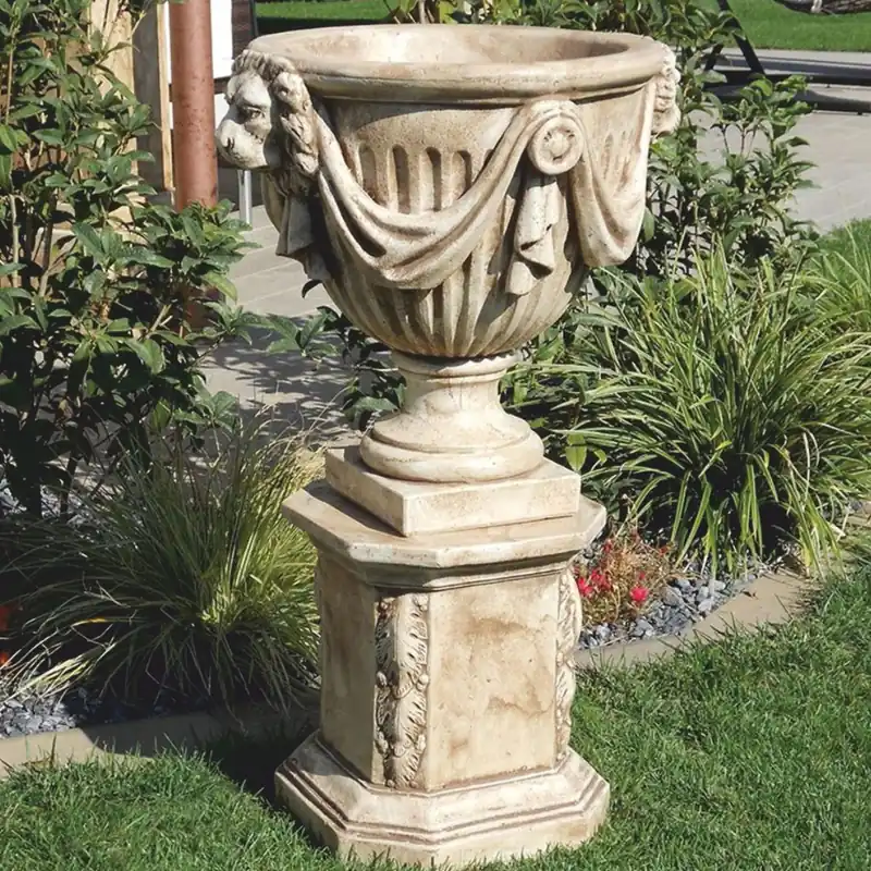 Casa Padrino maceta barroco de lujo con columna beige antiguo Al. 95 cm - Hecho en Italia Abverkauf
