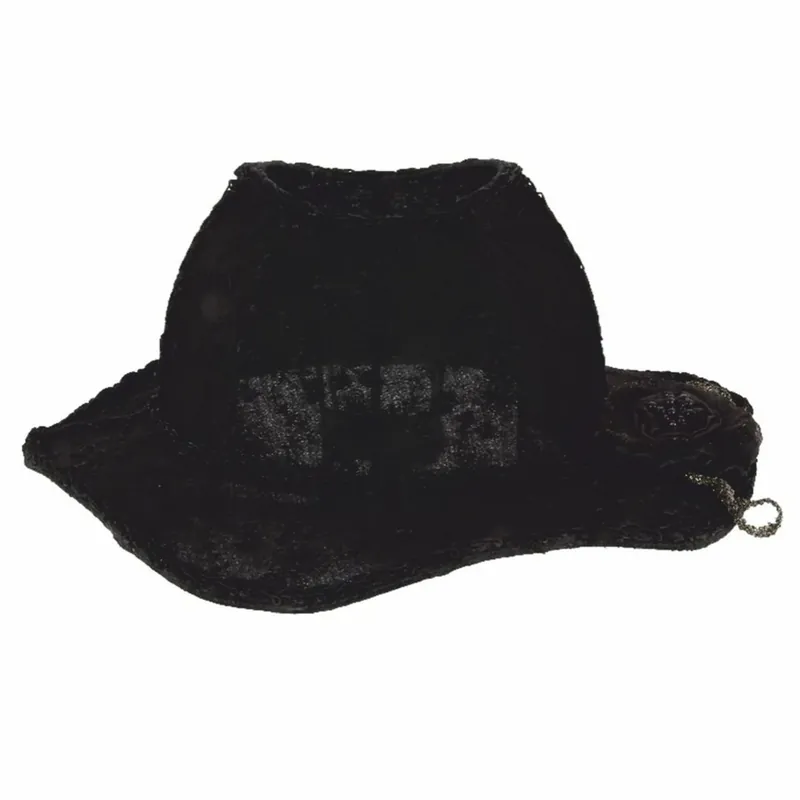 Sonderangebot Casa Padrino Pantalla Barroco con Forma de Sombrero de Dama Negro 38 cm - Decoración Barroca