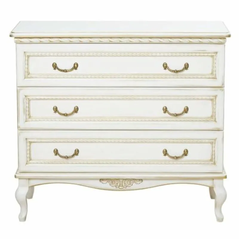 Wochenendangebot Casa Padrino cómoda barroco de lujo blanco / beige 100 cm - Magníficos muebles barrocos