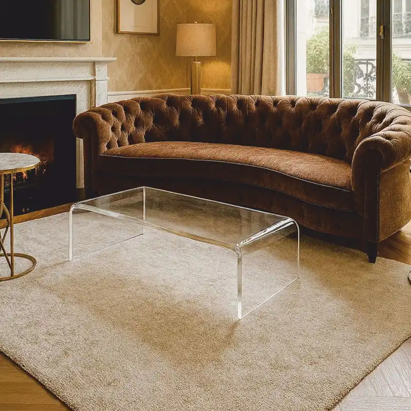Casa Padrino Mesa de Centro de Lujo de Cristal Acrílico 138 cm - Muebles de Salón de Lujo Wochenendangebot