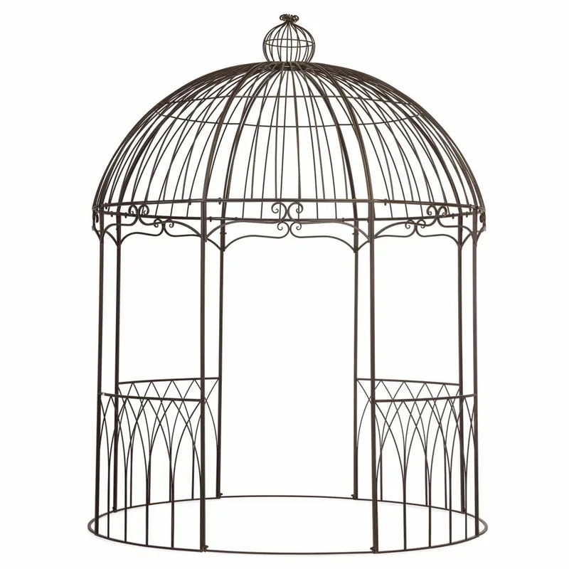 Sonderangebot Casa Padrino Cenador Art Nouveau Marrón Ø 260 x Al. 340 cm - Accesorios de Jardín