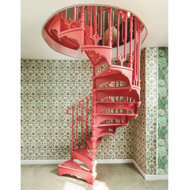 Casa Padrino escalera de caracol barroco con barandilla lado izquierdo rosa Al. 240 cm Geprüft