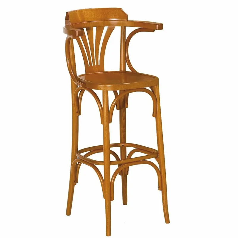 Neuheit Casa Padrino silla de bar de lujo con reposabrazos marrón Al. 112 cm - Muebles de bar - Hecho en Italia