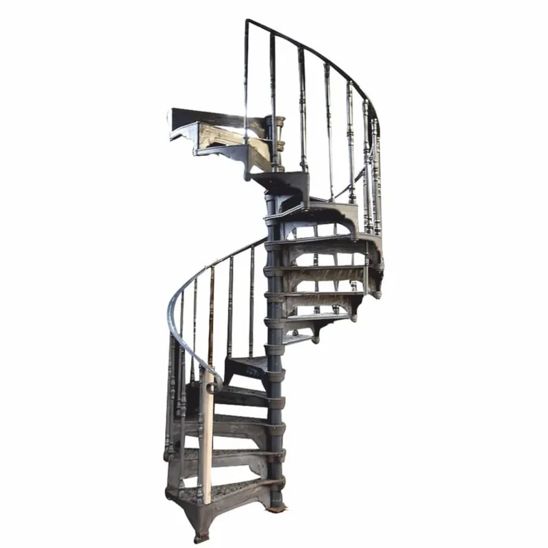 Heißes Angebot Casa Padrino escalera de caracol rústica de hierro fundido con barandilla lado izquierdo gris Al. 302 cm