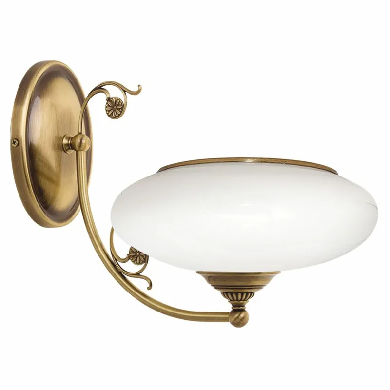 Casa Padrino lámpara de pared barroco de lujo latón con pátina / blanco A. 27 cm - Lámparas brrocos Nur Für Kurze Zeit
